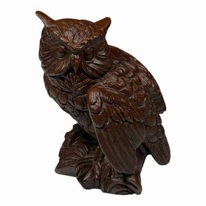 Vintage 1989 Red Mill Owl Wood Carved Collectible Figurine Handcrafted 4.5"